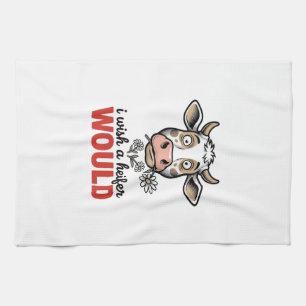 Grappige Vaarzenkoe Vintage Gravure Shirt Ontwerp_ Theedoek