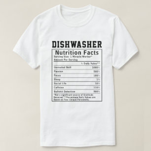 Grappige vaatwasser voedingsfeiten keukenpersoneel t-shirt