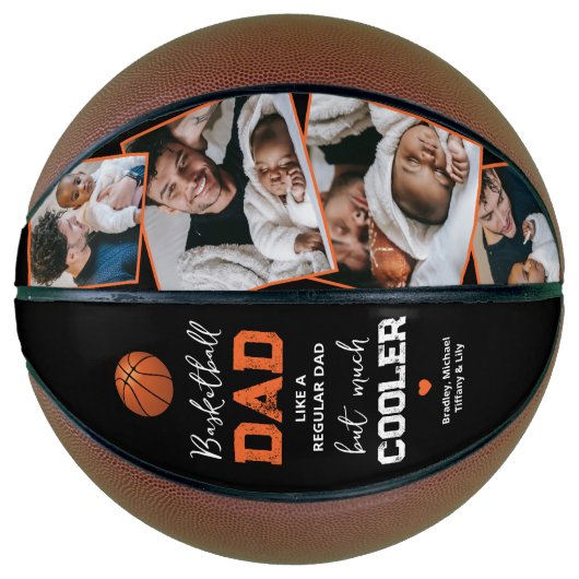 Grappige vader 4 foto Keepsake Basketbal (Voorkant)