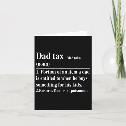 Grappige Vader Belasting Definitie Papa Vaderdag  Kaart (Voorkant)