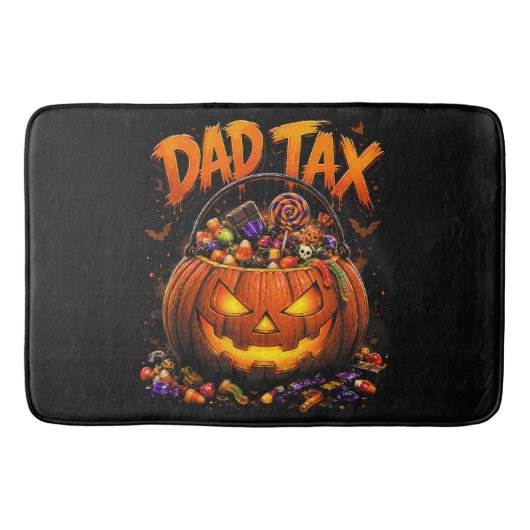 Grappige Vader Belasting Halloween Pompoen Badmat (Voorkant)