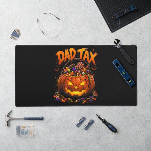 Grappige Vader Belasting Halloween Pompoen Bureaumat (Werkstation)