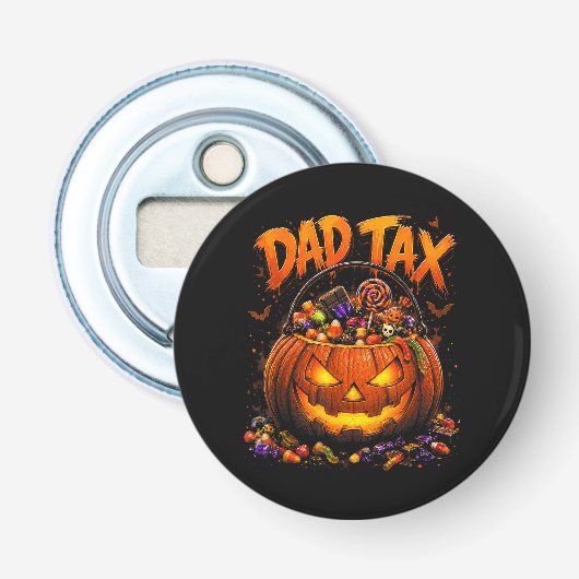 Grappige Vader Belasting Halloween Pompoen Button Flesopener (Voorkant)