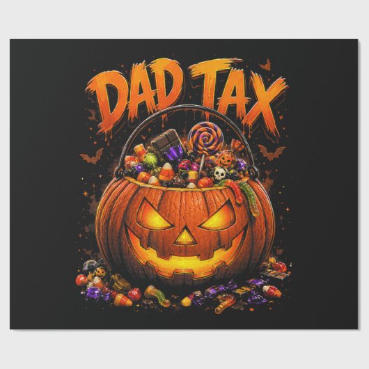 Grappige Vader Belasting Halloween Pompoen Cadeaupapier (Vlak)