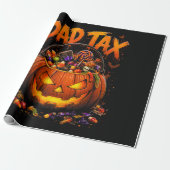 Grappige Vader Belasting Halloween Pompoen Cadeaupapier (Uitgerold)