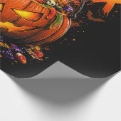 Grappige Vader Belasting Halloween Pompoen Cadeaupapier (Hoek)