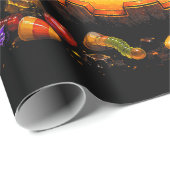 Grappige Vader Belasting Halloween Pompoen Cadeaupapier (Rol Hoek)
