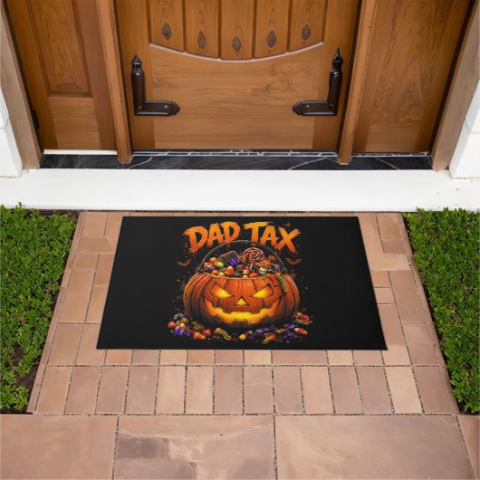 Grappige Vader Belasting Halloween Pompoen Deurmat (Buiten)