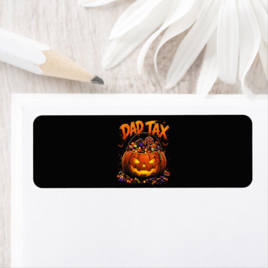 Grappige Vader Belasting Halloween Pompoen Etiket (Insitu)