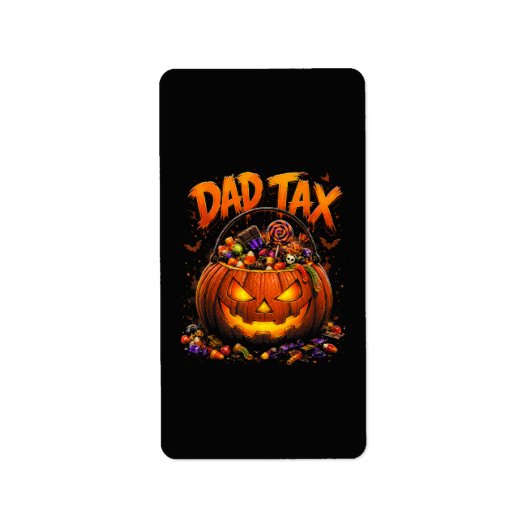 Grappige Vader Belasting Halloween Pompoen Etiket (Voorkant)