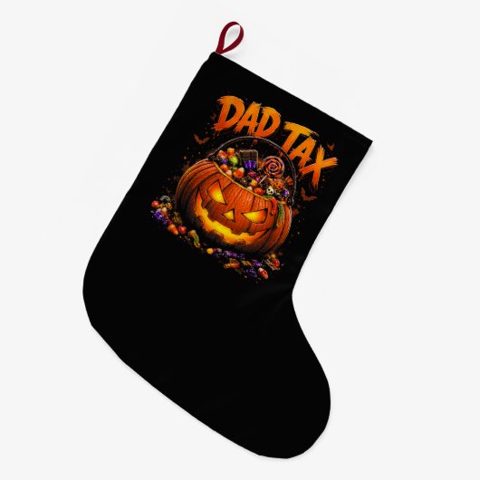 Grappige Vader Belasting Halloween Pompoen Grote Kerstsok (Voorkant (Hangend))