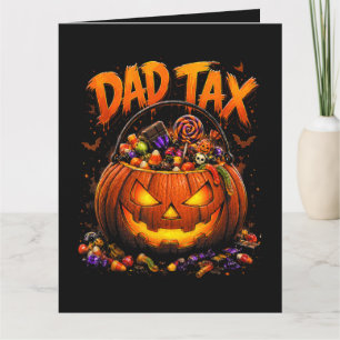 Grappige Vader Belasting Halloween Pompoen Kaart