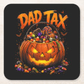 Grappige Vader Belasting Halloween Pompoen Kartonnen Onderzetters (Voorkant)