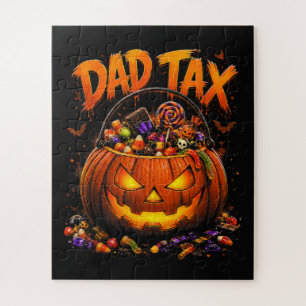 Grappige Vader Belasting Halloween Pompoen Legpuzzel