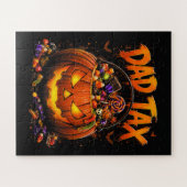 Grappige Vader Belasting Halloween Pompoen Legpuzzel (Horizontaal)