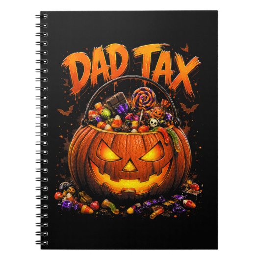 Grappige Vader Belasting Halloween Pompoen Notitieboek (Voorkant)
