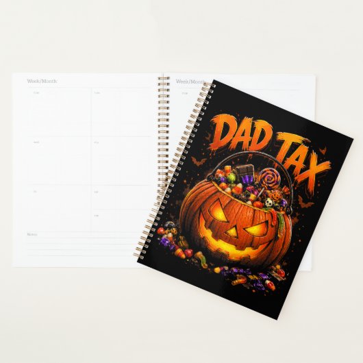 Grappige Vader Belasting Halloween Pompoen Planner (Display)