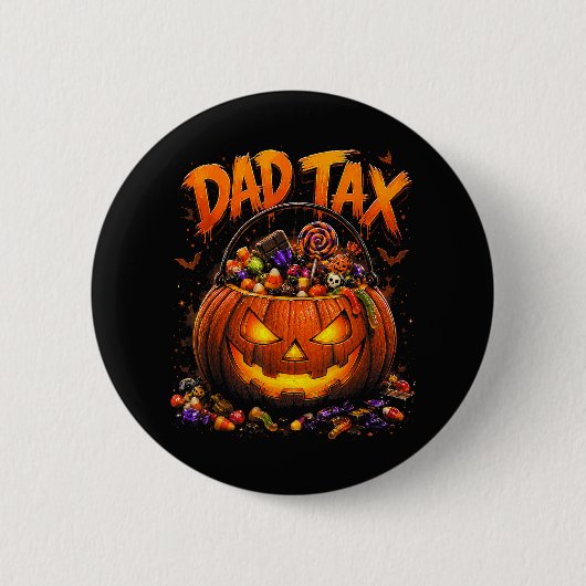 Grappige Vader Belasting Halloween Pompoen Ronde Button 5,7 Cm (Voorkant)