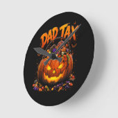 Grappige Vader Belasting Halloween Pompoen Ronde Klok (Hoek)