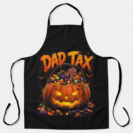 Grappige Vader Belasting Halloween Pompoen Schort (Voorkant)