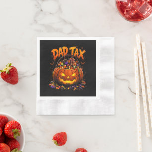 Grappige Vader Belasting Halloween Pompoen Servet