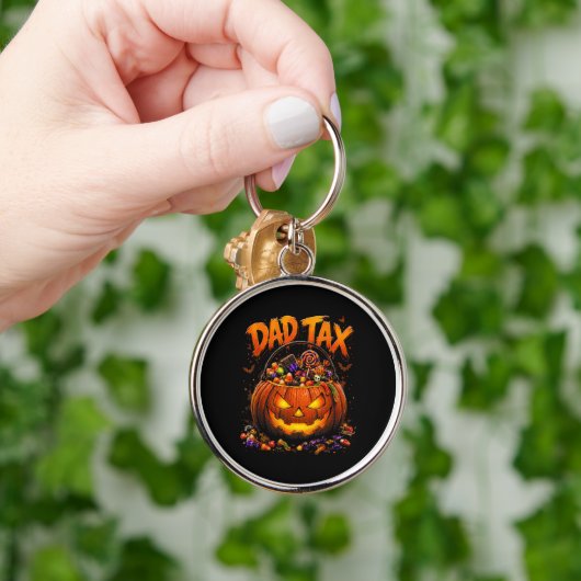 Grappige Vader Belasting Halloween Pompoen Sleutelhanger (Hand)