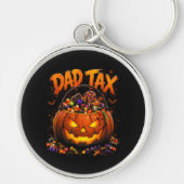 Grappige Vader Belasting Halloween Pompoen Sleutelhanger (Voorkant)