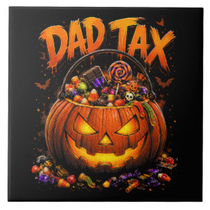 Grappige Vader Belasting Halloween Pompoen Tegeltje