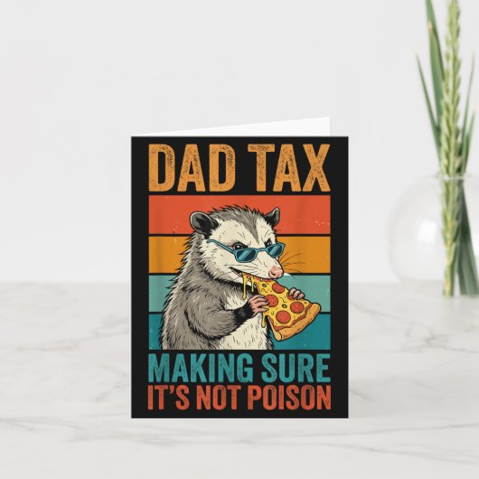Grappige vader belasting opossum pizza ontwerp sar kaart (Voorkant)