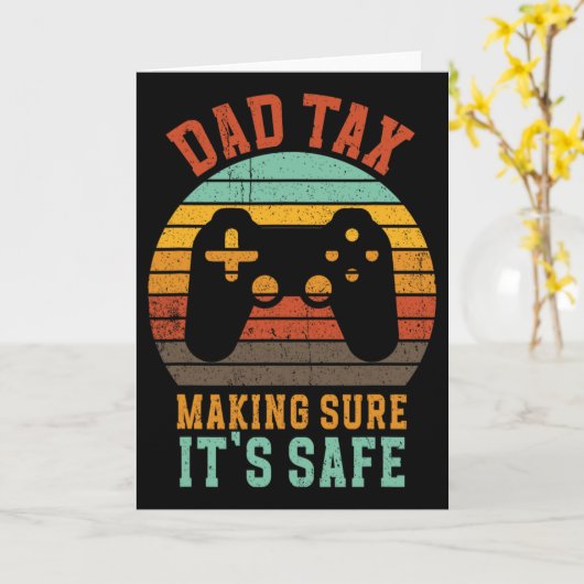 Grappige Vader Belasting Retro Gamer Controller Va Kaart (Gele Bloem)