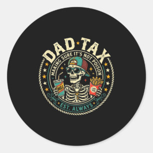 Grappige vader belasting skelet retro vintage frie ronde sticker