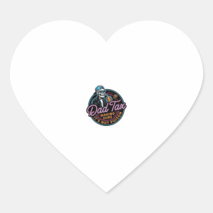 Grappige Vader Belasting Skelet Vintage Gravure Sh Hart Sticker