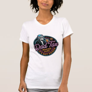 Grappige Vader Belasting Skelet Vintage Gravure Sh T-shirt