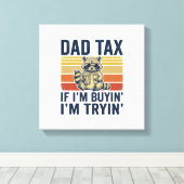 Grappige vader belasting wasbeer vintage grafische canvas afdruk (Insitu (Houten vloer))