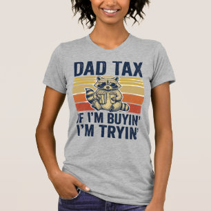 Grappige vader belasting wasbeer vintage grafische t-shirt
