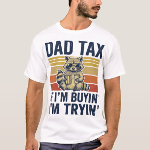 Grappige vader belasting wasbeer vintage grafische t-shirt
