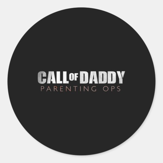 Grappige vader Call of Daddy Ouderschap Ops Gift Ronde Sticker (Voorkant)