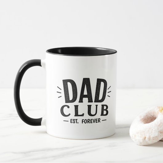 Grappige Vader Club Est Voor Altijd Witte Mok | Va (Met donut)