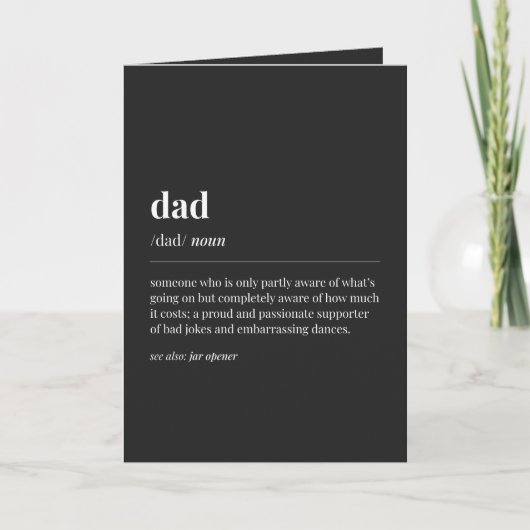 Grappige Vader Definitie Zwart Kaart (Voorkant)