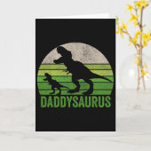 Grappige Vader Dinosaurius Vader Grappige Vaderdag Kaart (Gele Bloem)