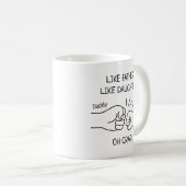 Grappige vader dochter eerste bult tekening koffiemok (Voorkant rechts)