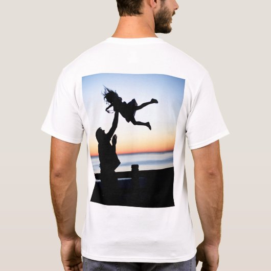 Grappige vader dochter Mannen kleding Custom Photo T-shirt (Achterkant)