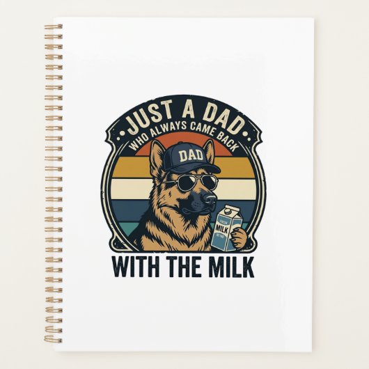 Grappige Vader Duitse Herdersmelk Retro Shirt Ontw Planner (Voorkant)