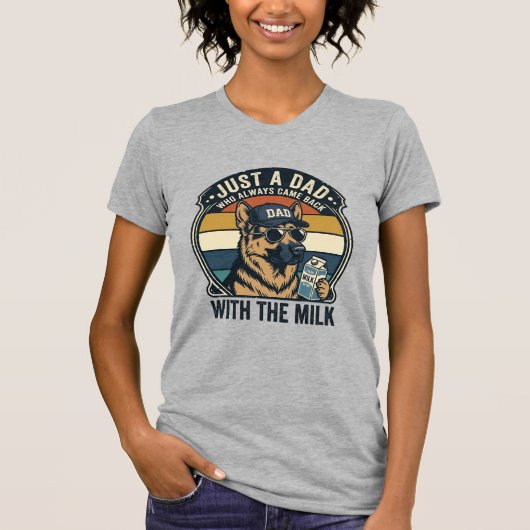 Grappige Vader Duitse Herdersmelk Retro T-shirt On (Voorkant)