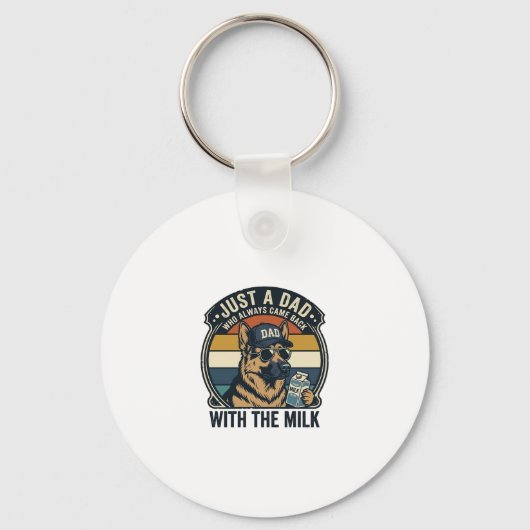 Grappige Vader Duitse Herdersmelk Retro T-shirt On Sleutelhanger (Voorkant)