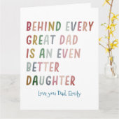 Grappige Vader en Dochter Verjaardagskaart Kaart (Gele Bloem)