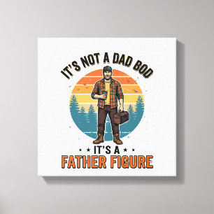 Grappige Vader Figuur Vintage Vader Humor T-shirt Canvas Afdruk