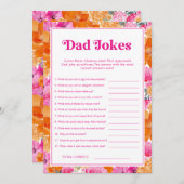 Grappige Vader Grappen Roze & Bloemige Baby Shower Kaart (Voorkant / Achterkant)