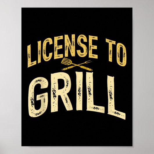 Grappige vader houdt van BBQ-licentie om vlees te Poster (Voorkant)