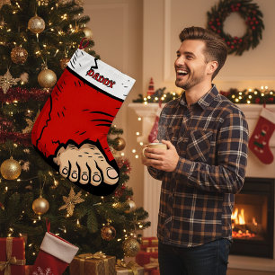 Grappige vader kerst kous lelijke tenen grote kerstsok